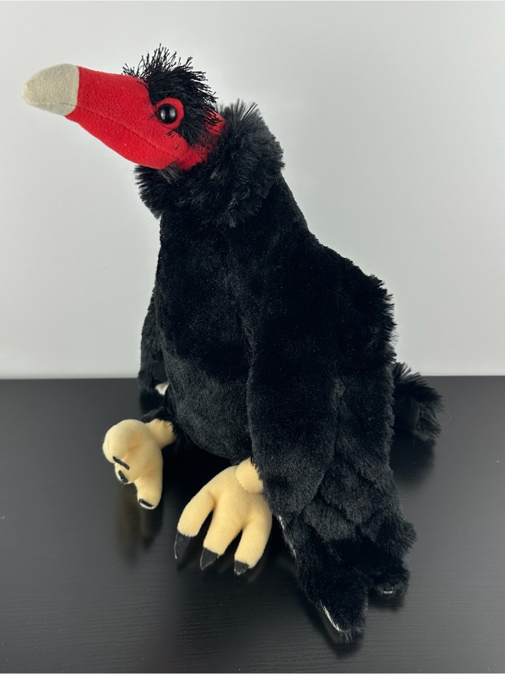 Wild Republic K&M Rare Turkey Vulture 12” Large Black Red Buzzard Bird Plush